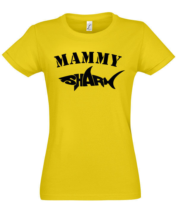 Marškinėliai moterims Family Mammy Shark, geltoni kaina ir informacija | Marškinėliai moterims | pigu.lt