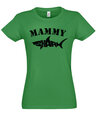 Marškinėliai moterims Family Mammy Shark, žali