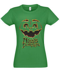 Marškinėliai moterims Missis Pumpkin, žali цена и информация | Женские футболки | pigu.lt