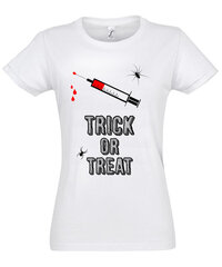 Marškinėliai moterims Trick or Treat, balti kaina ir informacija | Marškinėliai moterims | pigu.lt