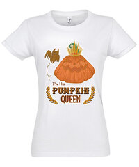 Marškinėliai moterims Pumpkin Queen, balti цена и информация | Футболка женская | pigu.lt