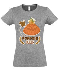 Marškinėliai moterims Pumpkin Queen, pilki цена и информация | Женские футболки | pigu.lt