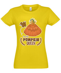 Marškinėliai moterims Pumpkin Queen, geltoni цена и информация | Футболка женская | pigu.lt
