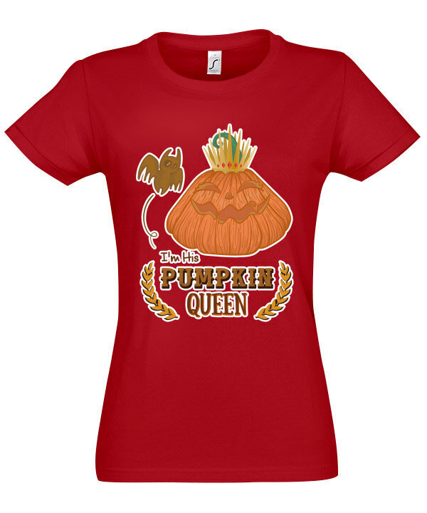 Marškinėliai moterims Pumpkin Queen, raudoni kaina ir informacija | Marškinėliai moterims | pigu.lt