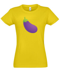 Marškinėliai moterims Noriu baklažano, geltoni kaina ir informacija | marskineliai.lt Apranga, avalynė, aksesuarai | pigu.lt