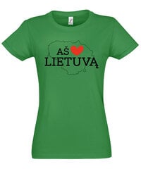 Marškinėliai moterims Aš myliu Lietuvą цена и информация | Женские футболки | pigu.lt