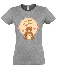 Marškinėliai moterims The best mommy, pilki цена и информация | Футболка женская | pigu.lt