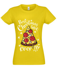 Marškinėliai moterims Pica - kalėdinė eglutė, geltoni kaina ir informacija | Marškinėliai moterims | pigu.lt