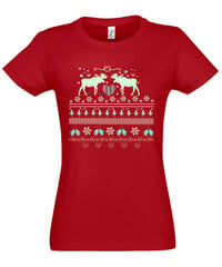 Marškinėliai moterims Kalėdinis ornamentas kaina ir informacija | Marškinėliai moterims | pigu.lt