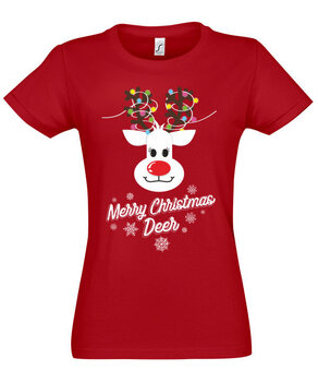 Marškinėliai moterims Su Šv. Kalėdom, raudoni kaina ir informacija | Marškinėliai moterims | pigu.lt