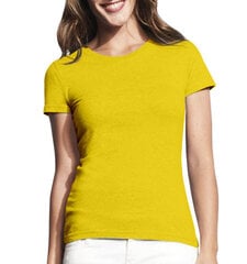 Marškinėliai moterims Kai turiu aš tave, geltoni цена и информация | Женские футболки | pigu.lt