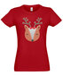 Marškinėliai moterims Kalėdinė elniukė, raudoni kaina ir informacija | Marškinėliai moterims | pigu.lt