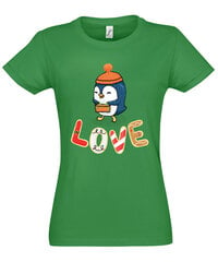 Marškinėliai moterims Myliu Kalėdas, žali kaina ir informacija | Marškinėliai moterims | pigu.lt
