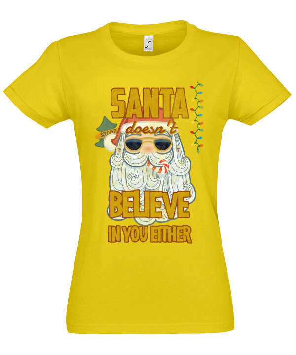 Marškinėliai moterims Kalėdų senelis kaina ir informacija | Marškinėliai moterims | pigu.lt