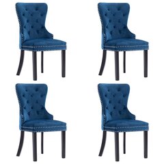Обеденные стулья, 4 шт., синие цена и информация | Стулья для кухни и столовой | pigu.lt