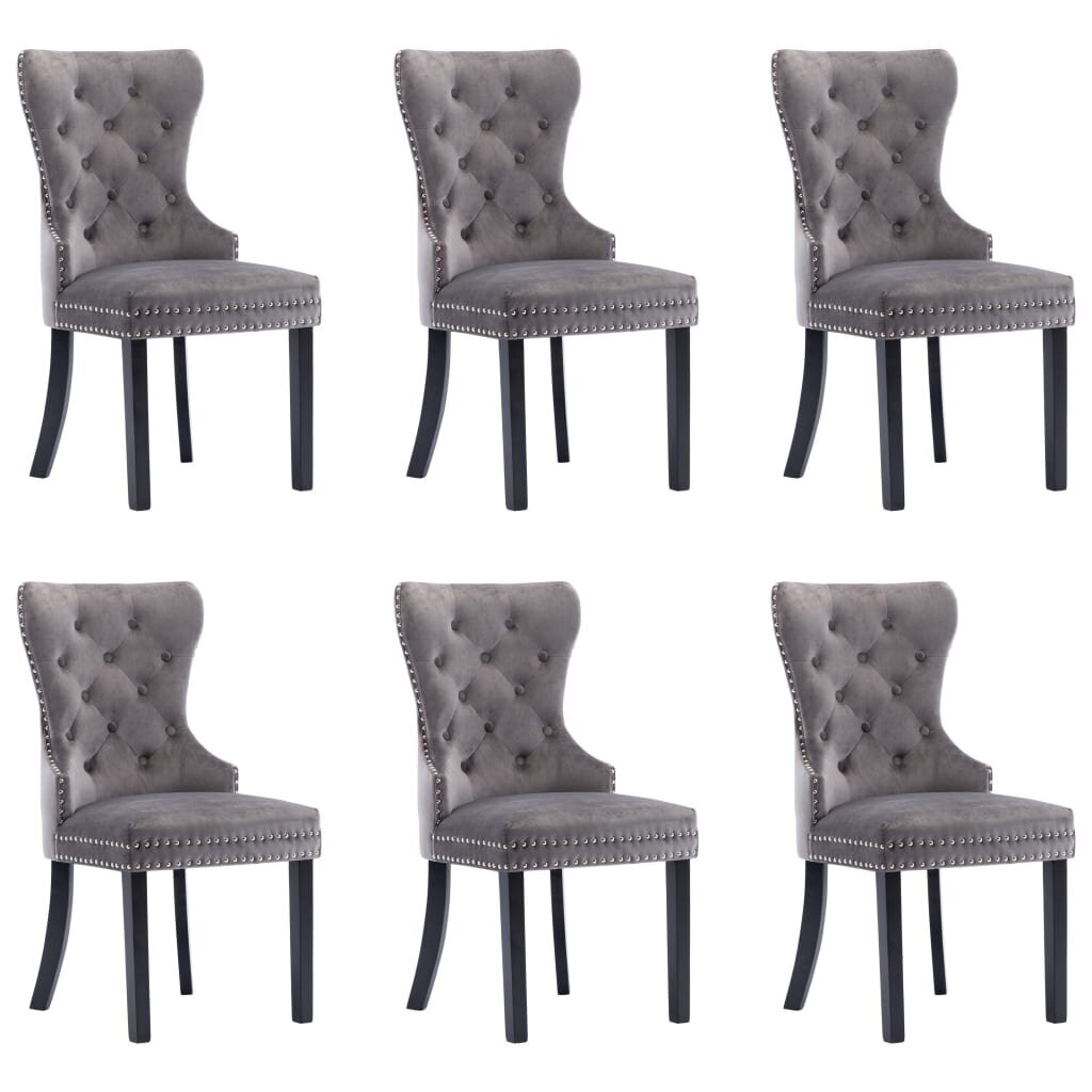 Valgomojo kėdės, 6vnt., pilkos spalvos цена и информация | Virtuvės ir valgomojo kėdės | pigu.lt