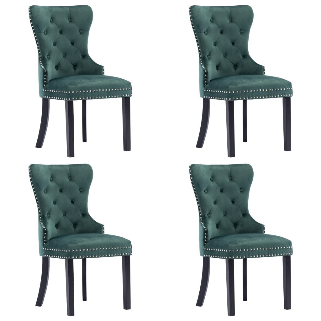 Valgomojo kėdės, 4vnt., tamsiai žalios spalvos kaina ir informacija | Virtuvės ir valgomojo kėdės | pigu.lt