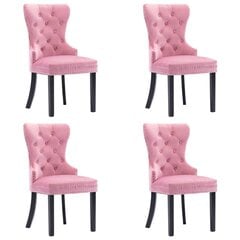 Обеденные стулья, 4 шт., розовые цена и информация | Стулья для кухни и столовой | pigu.lt