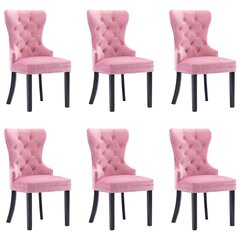 Valgomojo kėdės, 6vnt., rožinės spalvos цена и информация | Стулья для кухни и столовой | pigu.lt