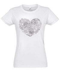 Marškinėliai moterims Širdelė + flomasteriai kaina ir informacija | Marškinėliai moterims | pigu.lt