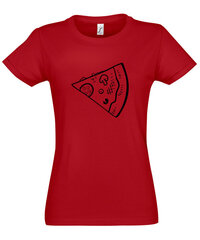 Marškinėliai moterims Poros pica, raudoni kaina ir informacija | Marškinėliai moterims | pigu.lt