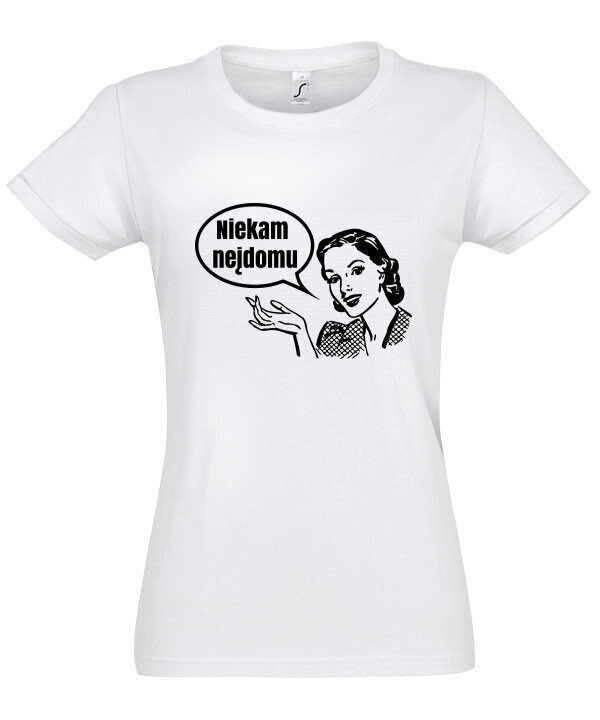 Marškinėliai moterims Niekam neįdomu, balti kaina ir informacija | Marškinėliai moterims | pigu.lt