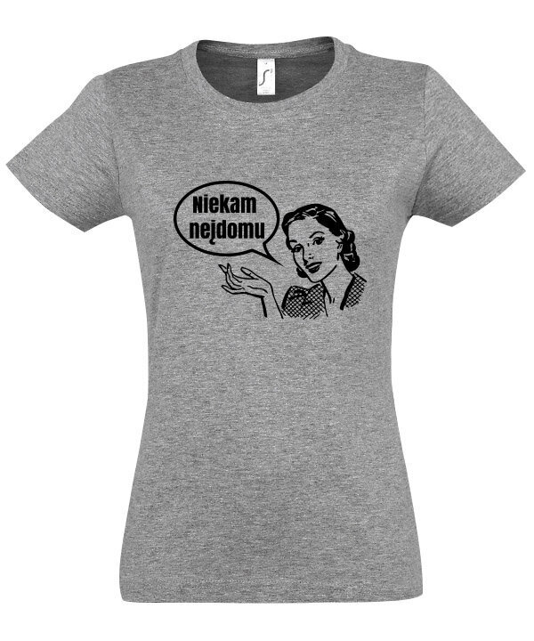 Marškinėliai moterims Niekam neįdomu, pilki цена и информация | Marškinėliai moterims | pigu.lt