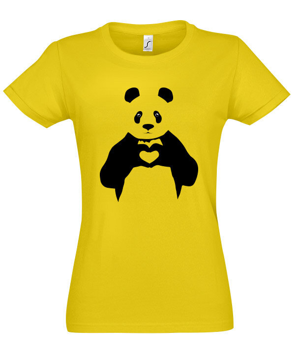 Marškinėliai moterims Panda, geltoni kaina ir informacija | Marškinėliai moterims | pigu.lt