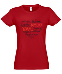 Marškinėliai moterims Meilės kalbos kaina ir informacija | Marškinėliai moterims | pigu.lt