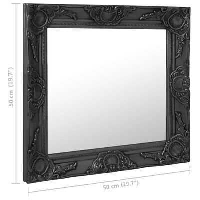 Sieninis veidrodis, 50x50cm, juodas цена и информация | Veidrodžiai | pigu.lt