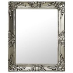 Sieninis veidrodis, 50x60cm, sidabrinis kaina ir informacija | Veidrodžiai | pigu.lt