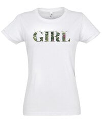 Marškinėliai moterims Girl, balti цена и информация | Футболка женская | pigu.lt