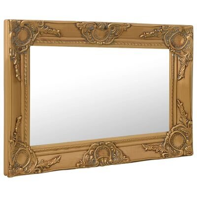 Barokinis sieninis veidrodis, 60 x 40 cm, auksinis kaina ir informacija | Veidrodžiai | pigu.lt