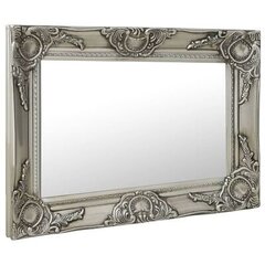 Barokinis sieninis veidrodis, 60 x 40 cm, sidabrinis kaina ir informacija | Veidrodžiai | pigu.lt