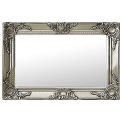 Barokinis sieninis veidrodis, 60 x 40 cm, sidabrinis kaina ir informacija | Veidrodžiai | pigu.lt