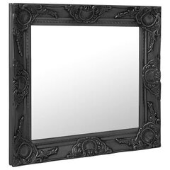 Sieninis veidrodis, 60x60cm, juodas цена и информация | Зеркала | pigu.lt