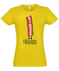 Marškinėliai moterims Mylinčioms maistą 2, geltoni цена и информация | Футболка женская | pigu.lt
