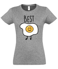 Marškinėliai moterims Mylinčioms maistą 1, pilki цена и информация | Футболка женская | pigu.lt