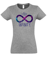 Marškinėliai moterims Infinity, pilki цена и информация | Футболка женская | pigu.lt