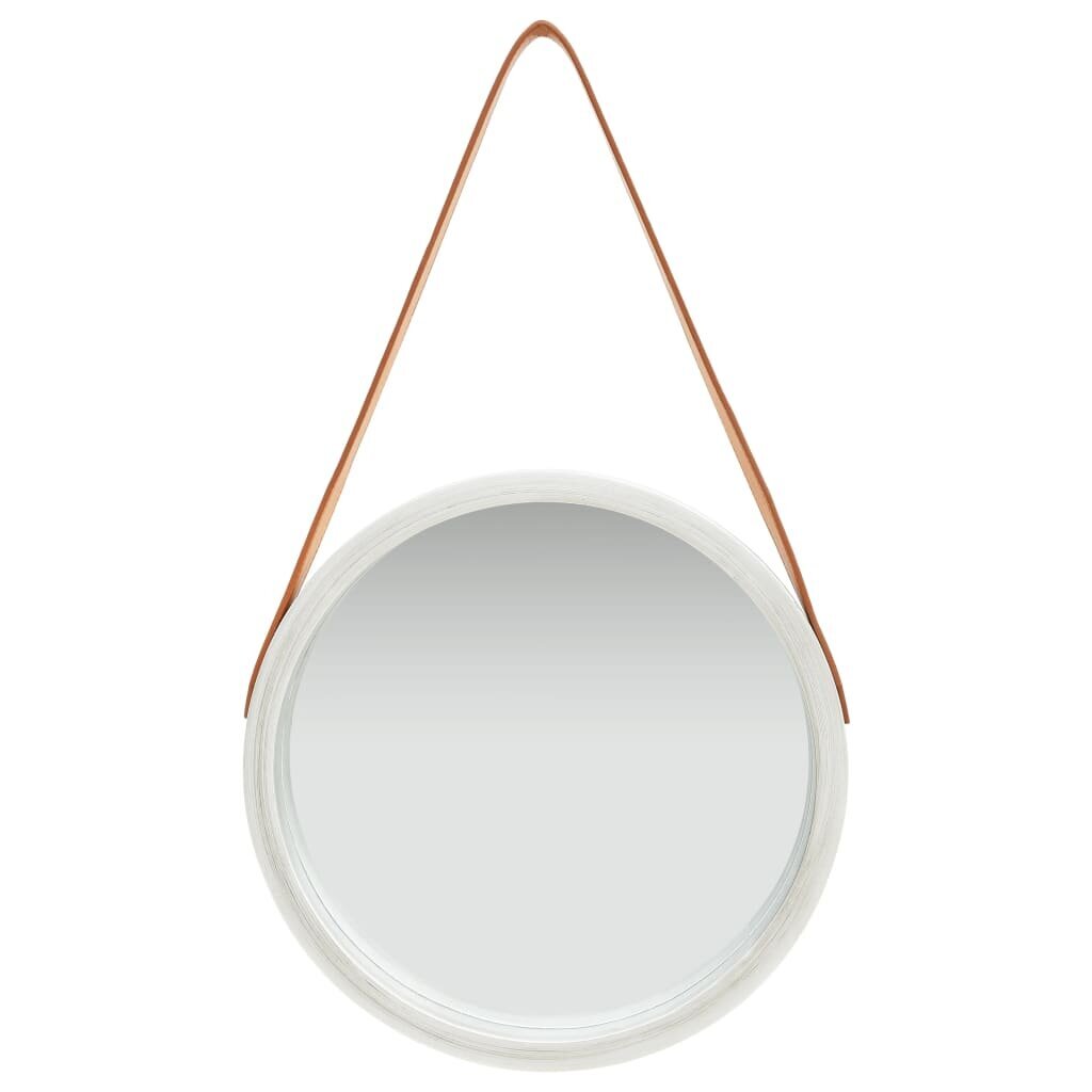 Sieninis veidrodis su dirželiu, 40cm, sidabrinis kaina ir informacija | Veidrodžiai | pigu.lt
