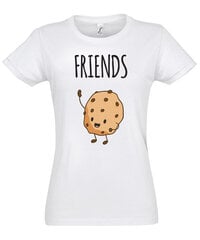 Marškinėliai moterims Pienas ir sausainis 2, balti kaina ir informacija | Marškinėliai moterims | pigu.lt