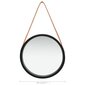 Sieninis veidrodis su dirželiu, 40cm, juodas kaina ir informacija | Veidrodžiai | pigu.lt