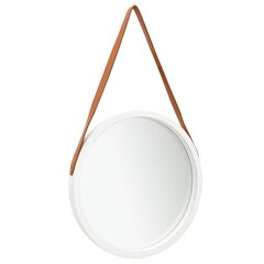 Sieninis veidrodis su dirželiu, 50cm, baltas цена и информация | Зеркала | pigu.lt