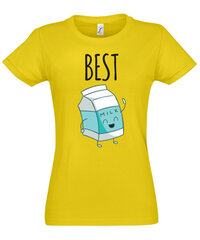 Marškinėliai moterims Pienas ir sausainis 1, geltoni kaina ir informacija | Marškinėliai moterims | pigu.lt