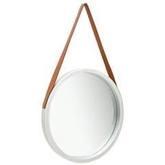 Sieninis veidrodis su dirželiu, 50cm, sidabrinis kaina ir informacija | Veidrodžiai | pigu.lt