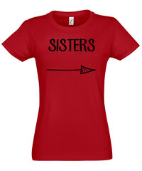 Marškinėliai moterims Sielos seserys 2, raudoni kaina ir informacija | Marškinėliai moterims | pigu.lt