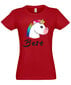 Marškinėliai moterims Vienaragis, raudoni kaina ir informacija | Marškinėliai moterims | pigu.lt