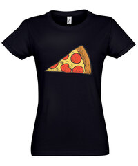 Marškinėliai moterims Šeimyninė pica, juodi kaina ir informacija | Marškinėliai moterims | pigu.lt
