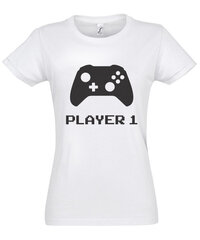 Marškinėliai moterims Gamer, balti kaina ir informacija | Marškinėliai moterims | pigu.lt
