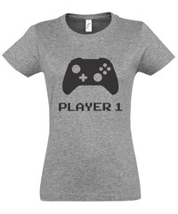 Marškinėliai moterims Gamer, pilki kaina ir informacija | Marškinėliai moterims | pigu.lt